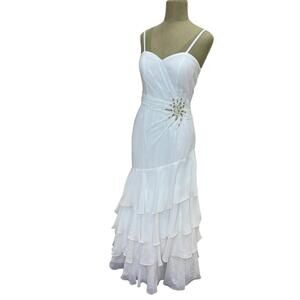 NEW FANNY beaded applique bridal dress in off white
